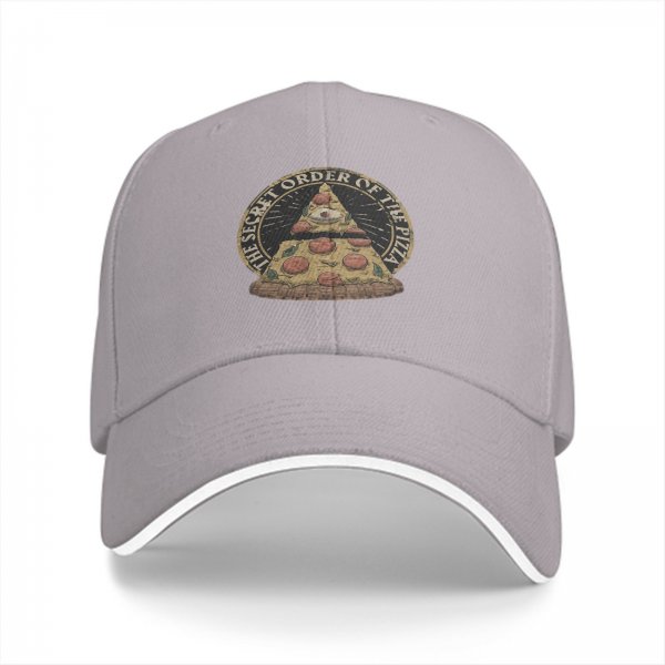Black Baseball Cap With The Secret Order Of The Pizza Graphic