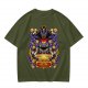 Olive T-Shirt With Pirate Beholder Monster And Treasure Chest Art
