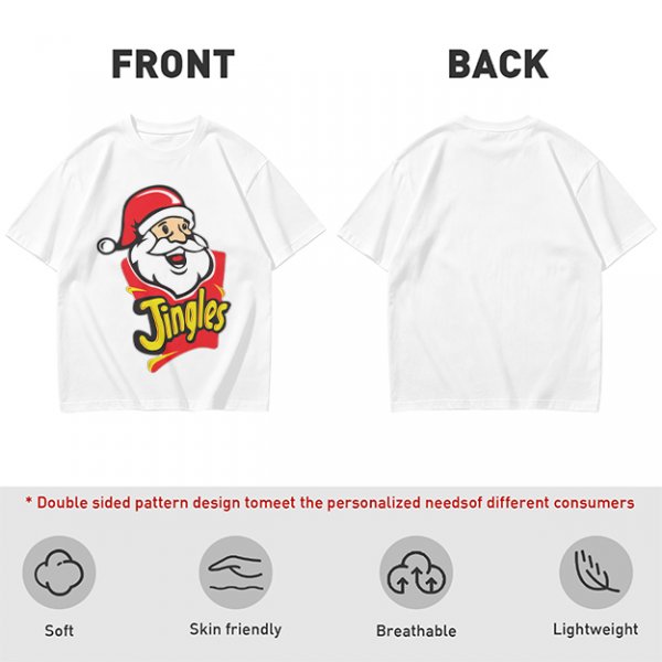Olive T-Shirt with Santa Claus Jingles Christmas Print
