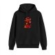 Black hoodie with little devil fire graphic print