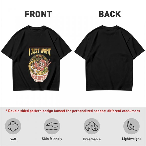 I Just Want To Eat Ramen Cute Anime Character T-Shirt