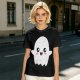 Olive T-shirt with Cute Kawaii Ghost Graphic Print