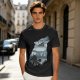 Olive T-Shirt With Howling Wolf Silhouette Winter Fantasy Art Print