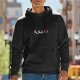 Black hoodie with cute cartoon sea creature graphic design