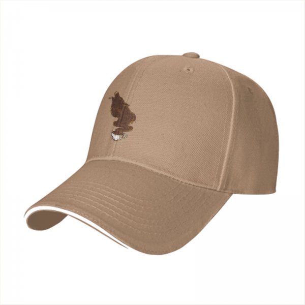 Black Baseball Cap With Coffee Steam Wolf Graphic Design