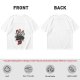 Olive graphic t-shirt with chainsaw man chasing scared person and 'Small Talk Does!' text