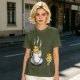 Olive T-Shirt With Funny Cookie In Coffee Cup Print