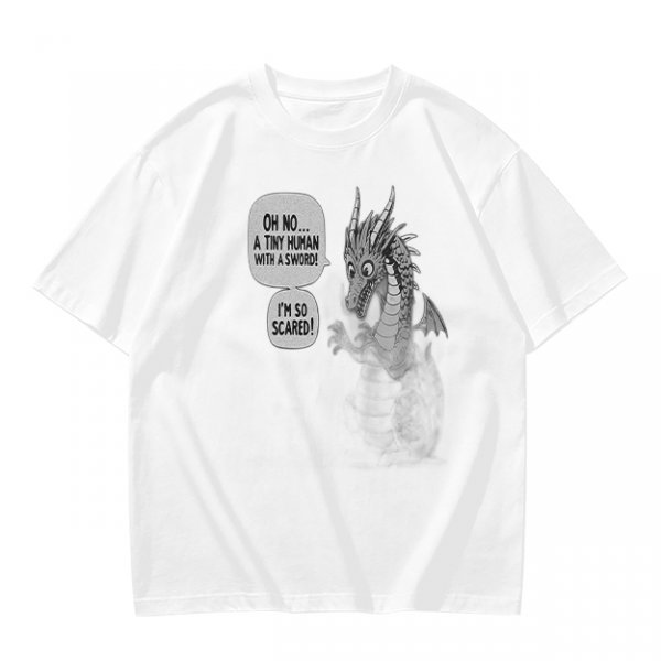 Olive Dragon Funny Sword Joke Graphic T-Shirt