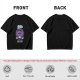 Olive graphic t-shirt with bat cat holding watermelon and 'Bite First Ask Later' text