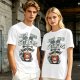 Olive green t-shirt with 'Just Here for the Snacks' and raccoon graphic