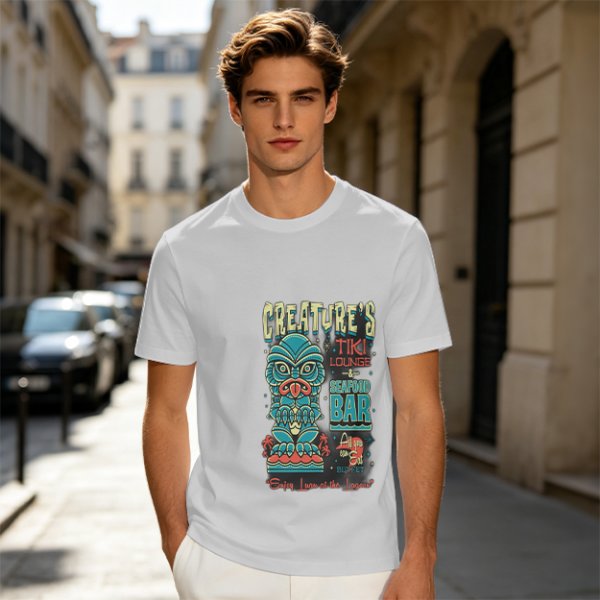 Creature's Tiki Lounge Seafood Bar Graphic T-Shirt