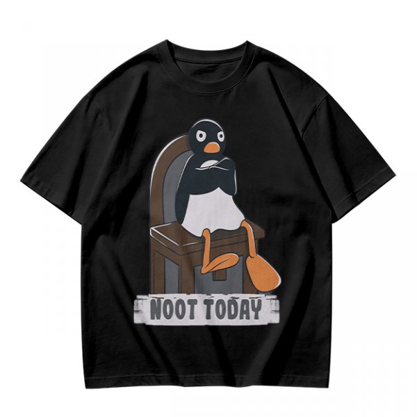Olive T-shirt with Pingu Penguin 'Noot Today' Graphic Print