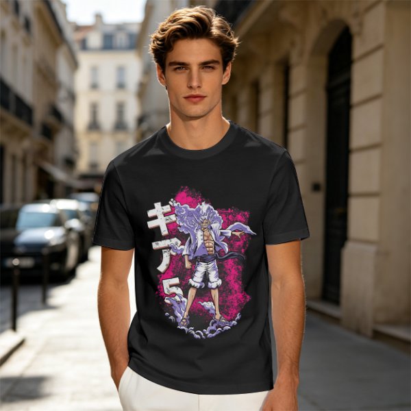 One Piece Gear 5 Luffy Graphic Olive T-Shirt
