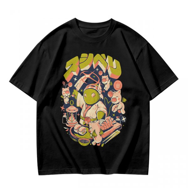 Olive T-Shirt With Final Fantasy Tonberry Moogle Sushi Art Print
