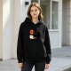 Black cat on laptop hoodie with 'Purr My Last Email' print