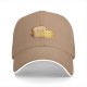 Black Baseball Cap With Cute Bread And Butter Cartoon Print