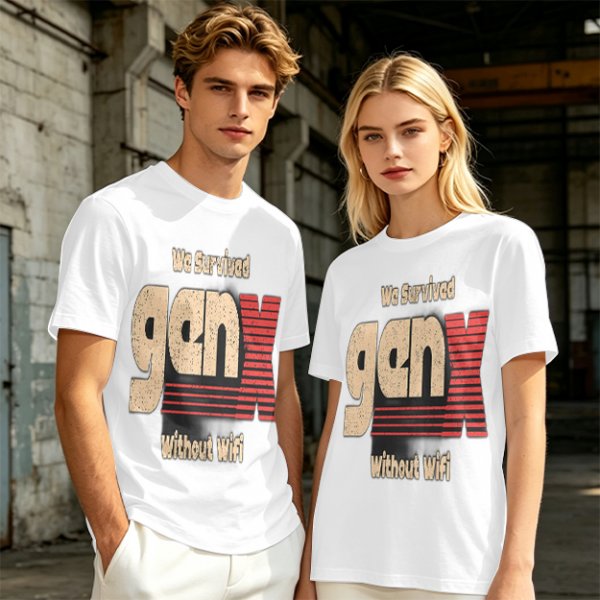 Gen X We Survived Without Wifi Graphic T-Shirt