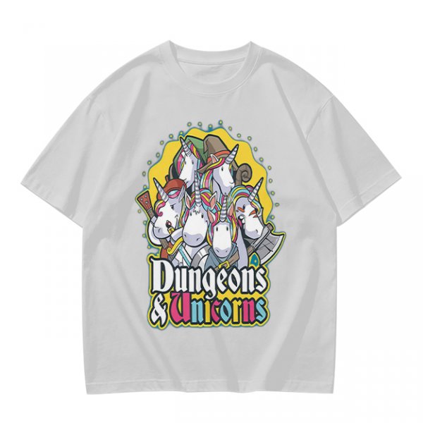 Dungeons and Unicorns Themed Graphic T-Shirt