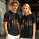 Olive T-Shirt With Cartoon Grill And Skewers Print