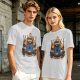 Olive Green T-Shirt with Final Fantasy Black Mage Graphic Print