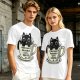 Olive T-Shirt With Black Cat In Coffee Cup 'Everything Is Pawsible With Coffee' Print