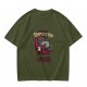 Olive T-Shirt With Relaxed Cat 'Tomorrow For A Better Today' Print