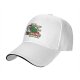 Black baseball cap with funny Christmas cat wobbling defense print