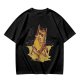 Olive T-Shirt With Cool Cat Lounging On Beach Chair Holding Drink