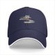 Black baseball cap with raccoon driving car and bad decisions print