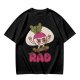 Olive T-Shirt With Rad Skating Radish Cartoon Graphic