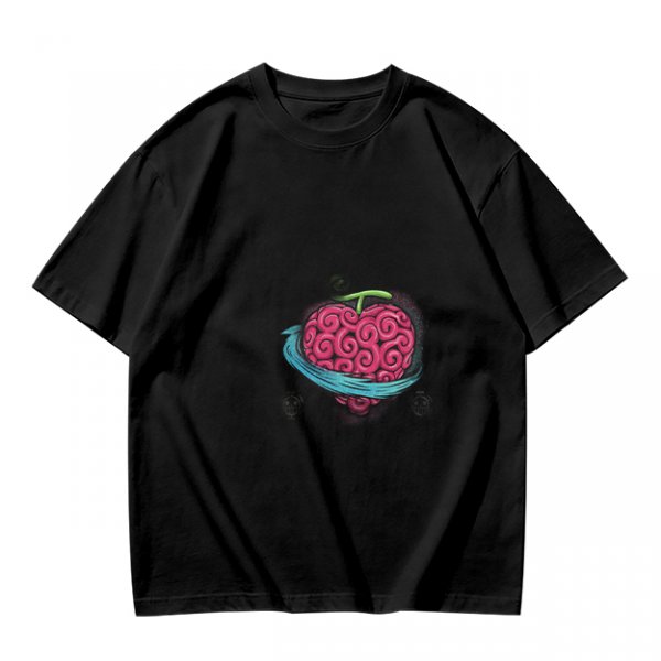 Olive T-Shirt With Swirled Heart Fruit Graphic Print