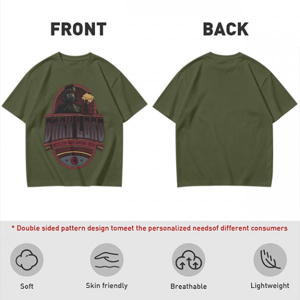 Olive Green T-Shirt with Dark Lord Darth Vader Beer Graphic