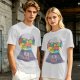 Olive T-Shirt With Cat Gumball Machine Artwork