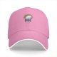 Black baseball cap with grumpy cartoon cat graphic