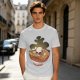 Olive T-Shirt With Skull Ramen Bowl Graphic