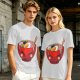 Olive T-Shirt With Cute Cartoon Ramen Bowl Graphic
