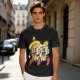 Olive T-Shirt with Cartoon Taco and Beer Graphic