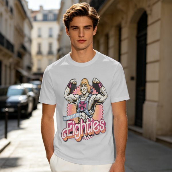 Olive T-Shirt Featuring He-Man Master of the Eighties Graphic
