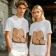 Olive Green T-Shirt With Capybara Rear View Graphic