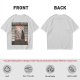 Olive T-Shirt with Japanese Shinto-inspired Window Landscape Print