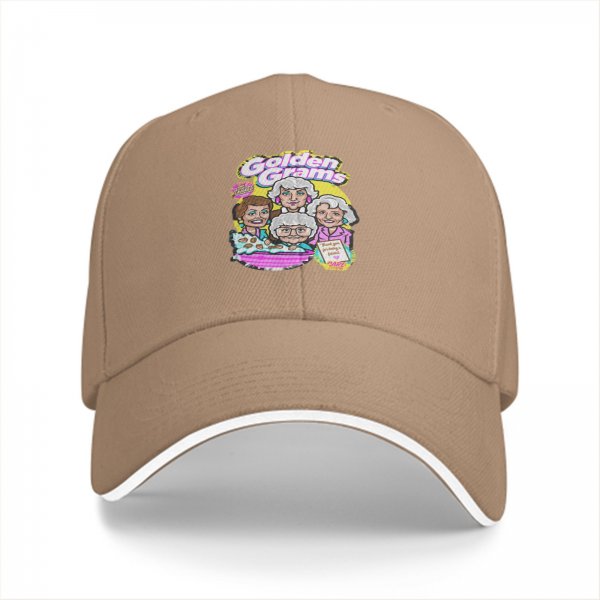 Black baseball cap with Golden Grams Themed Graphic Print