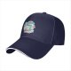 Black Baseball Cap with Cute Cartoon Juice Box Character Print