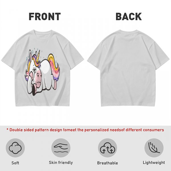 Olive T-shirt with Bored Unicorn Graphic Print