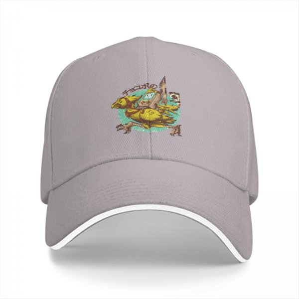 Black Baseball Cap With Chocobo Gaming Graphic Print