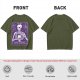 Olive T-Shirt With Skeleton Tarot Card 'The Coffee' Print