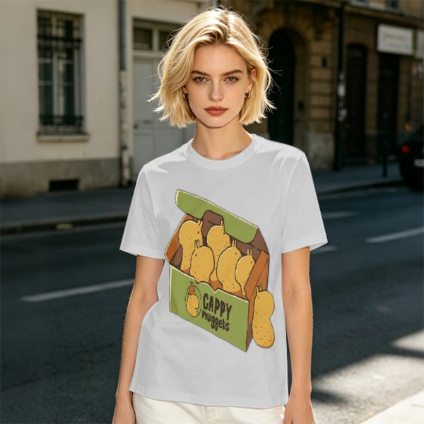 Olive T-Shirt With Cappy Nuggets Cartoon Print