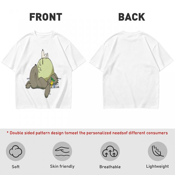 Olive T-shirt with whimsical forest spirit and small animal graphic print