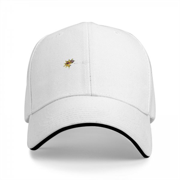 Black Baseball Cap With Small Embroidered Sun Design