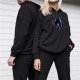 Black Hoodie With Mysterious Cosmic Skull Graphic Print