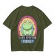 Olive T-Shirt With Grumpy Frog 'I Hate Everyone Equally' Print